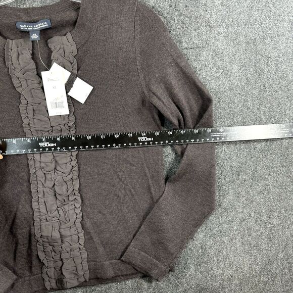 Banana Republic Cardigan Women's Extra Small Brown Extra Fine Merino Wool - Picture 7 of 10